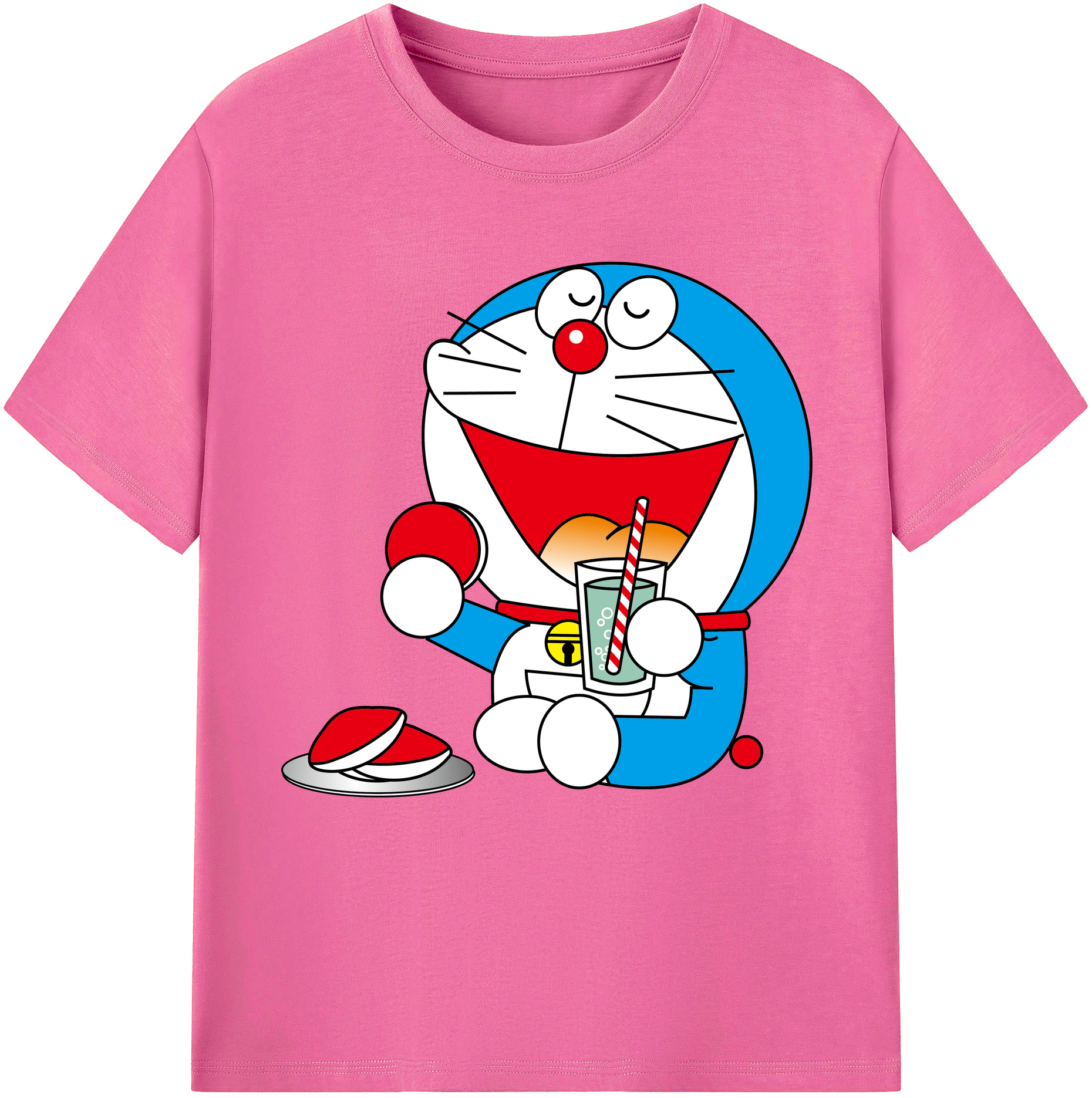 （画像用） ドラえもん Doraemon レディースカジュアルプリントTシャツ（綿100％）
